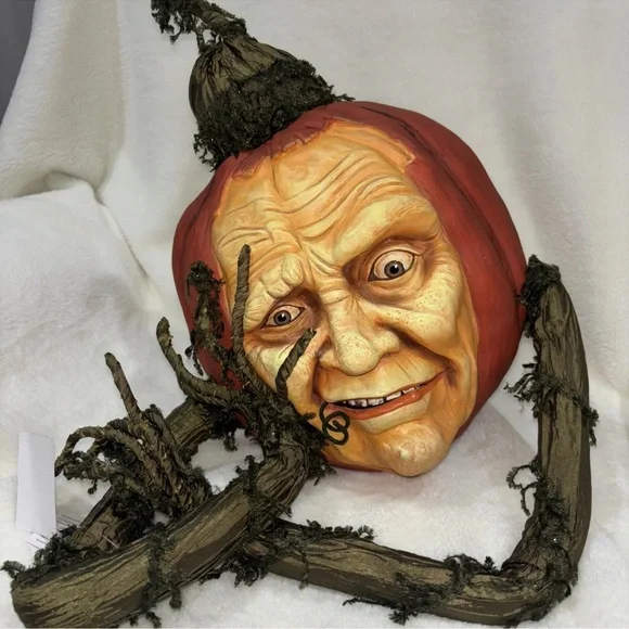 Katherine's Collection Halloween Midnight Pumpkin Face Jack O Lantern - Picture 4 of 5